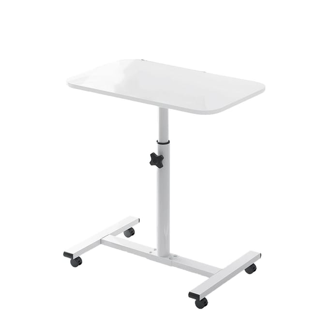 Mobiele Laptop Computer Bureau Kar Mobiele Rollende Laptop Kar 360 Graden Draaiend Bureau voor Thuis white