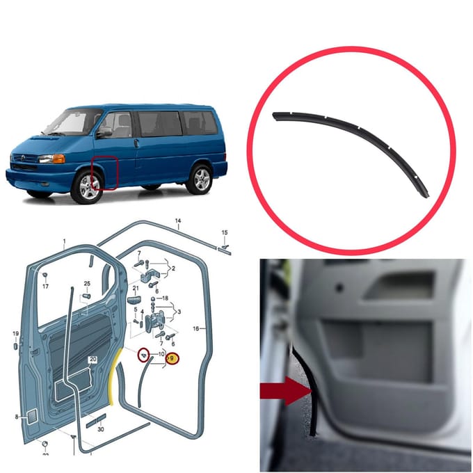 BSP1144-1 Joint d'arche d'aile intérieure avant gauche pour VW Transporter T5 T6 T6.1 Caravelle Multivan 7H0837565