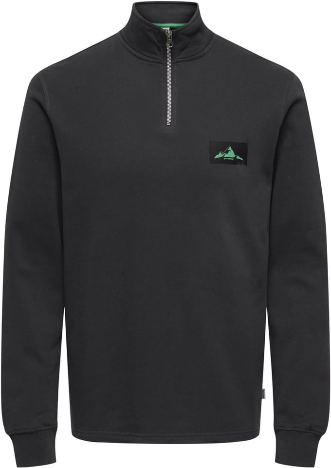 Only & Sons Trui Onsthor Reg Sweat Half Zip Cs 22036847 Jet Black/ Blarney Mannen Maat - M