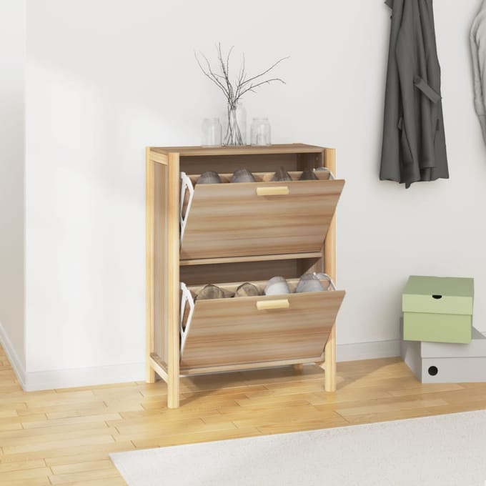 vidaXL - Schoenenkast - 57,5x33x80 - cm - bewerkt - hout
