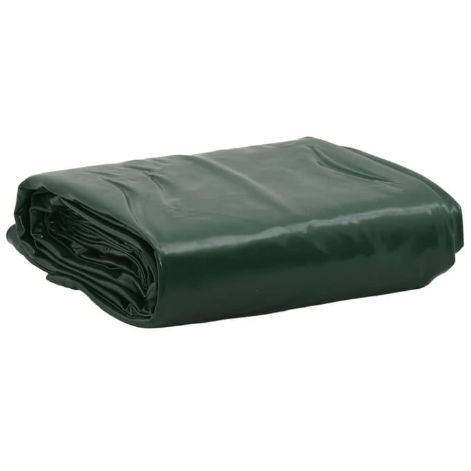 vidaXL - Zeil - 650g - / - m² - Groen - 5 - x - 7 - m - Canvas - met - PVC-coating