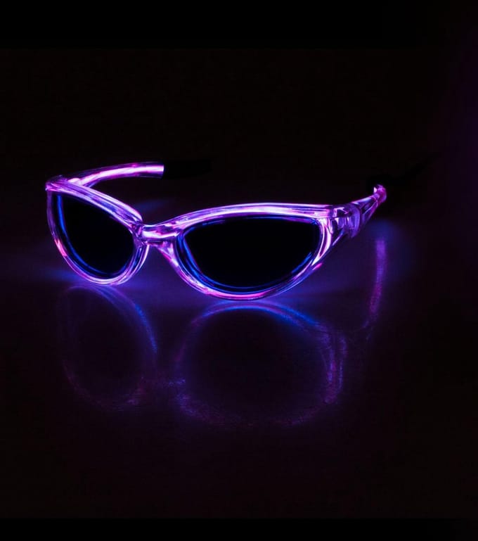 Bril met NEON licht
