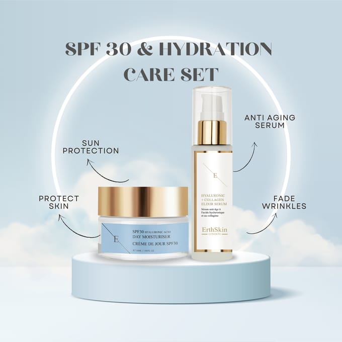 SPF 30 Hydrozuur Dagcrème 50ml + Hydrozuur & Collageen Serum - 60ml