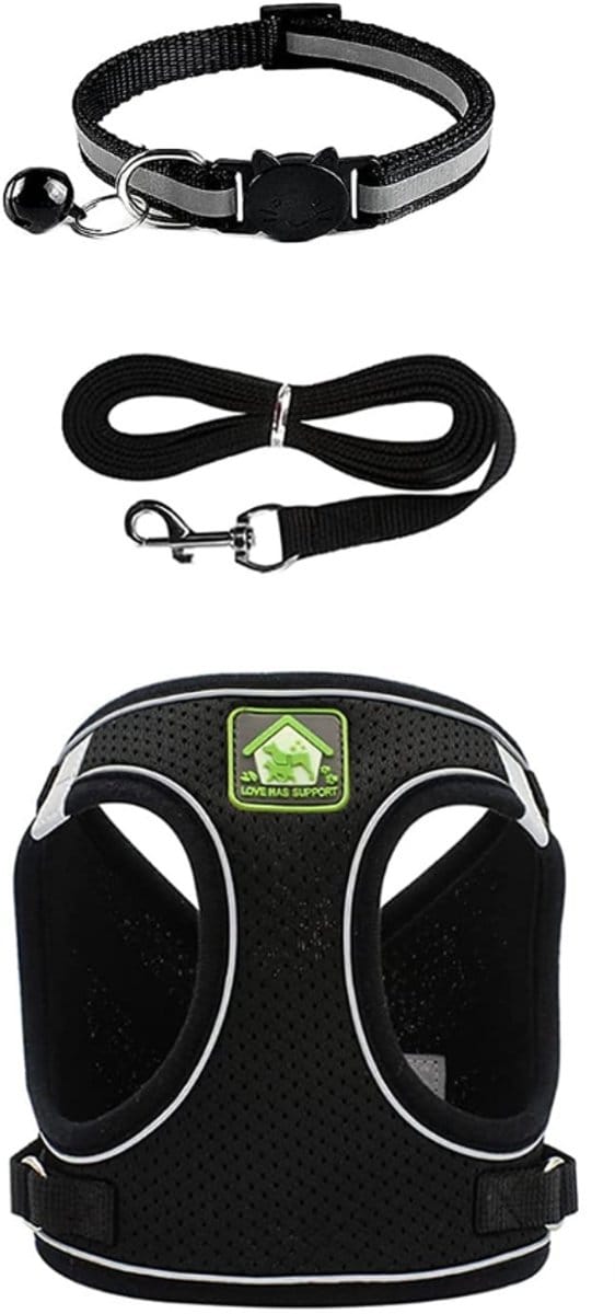 White-Label® Kattenharnas - Kattenrugzak - Zwart