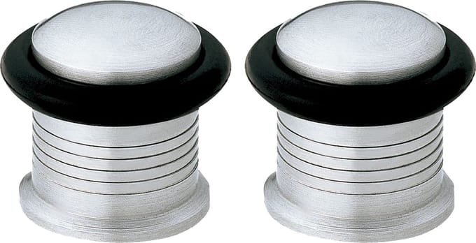 AMIG Deurstopper/deurbuffer - 2x - D22mm - inclusief schroeven - mat rvs