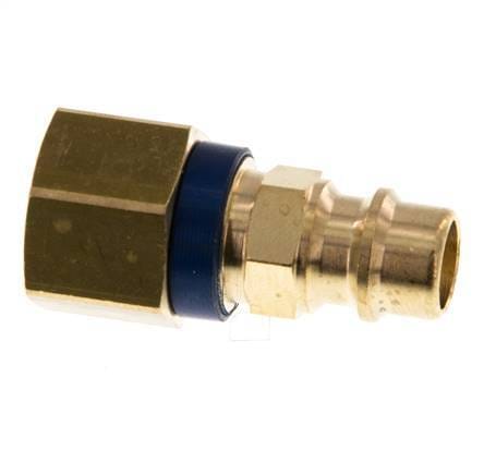 Messing DN 7.2 (Euro) Blauw-Coded Luchtkoppeling Insteeknippel G 1/4 inch Binnendraad - CLP7-F-B-BLU-P-CD-014