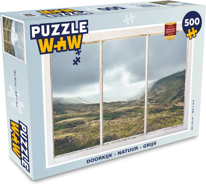 Puzzel Doorkijk - Natuur - Grijs - Legpuzzel - Puzzel 500 stukjes