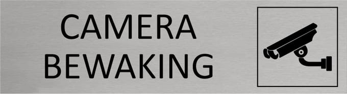 CombiCraft Aluminium deurbordje Camerabewaking 165x45mm - per stuk