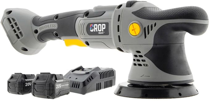 CROP Apex PLUS Excentrische Accu Polijstmachine Set + 2 Accu's & Snellader