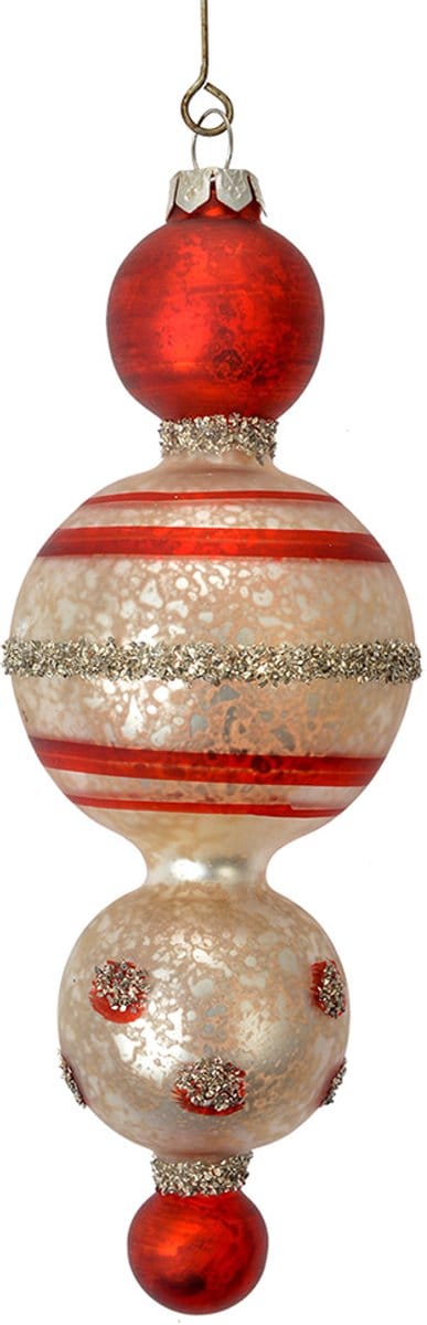 Clayre & Eef Kersthanger Ø 6x17 cm Rood Glas