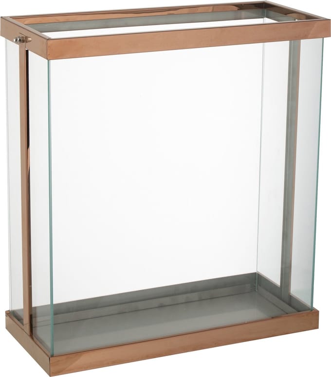 J-Line lantaarn Rechthoekig enma - ijzer/glas - koper - large