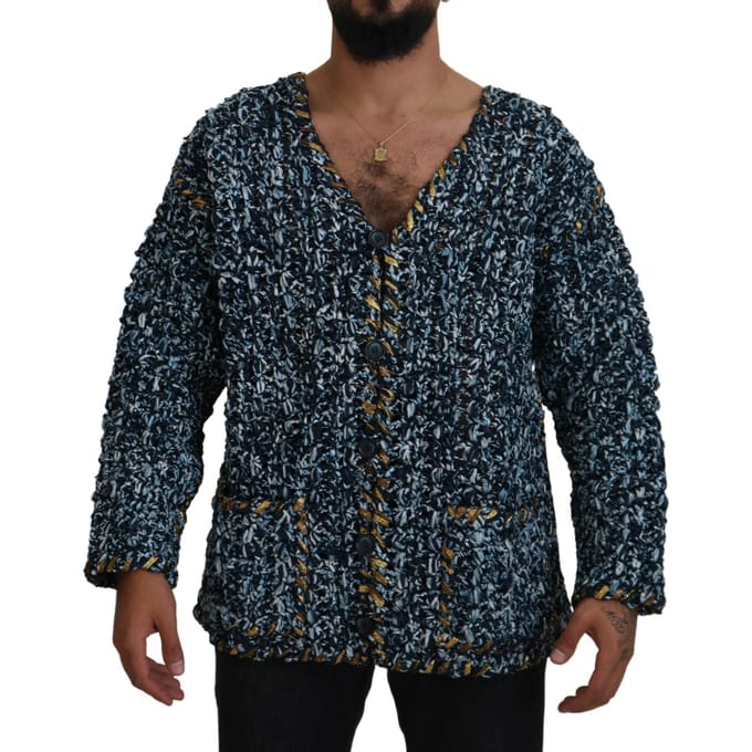 Gebreide Cardigan met Gouden Rand, Relaxte Pasvorm