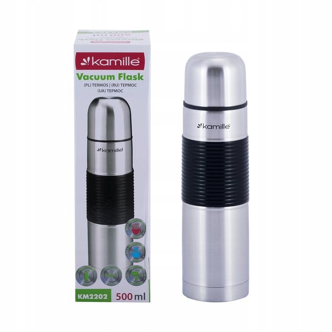Kamille Thermosfles RVS 500ml - Houdt Warmte/Koude 8-10 Uur