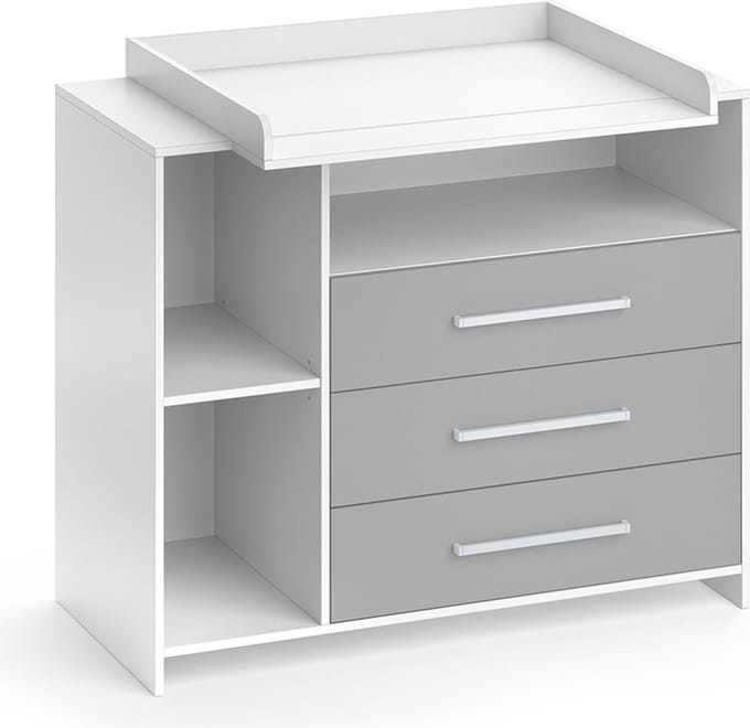 Vicco Oskar Commode – 113 x 100 cm Wit/Grijs