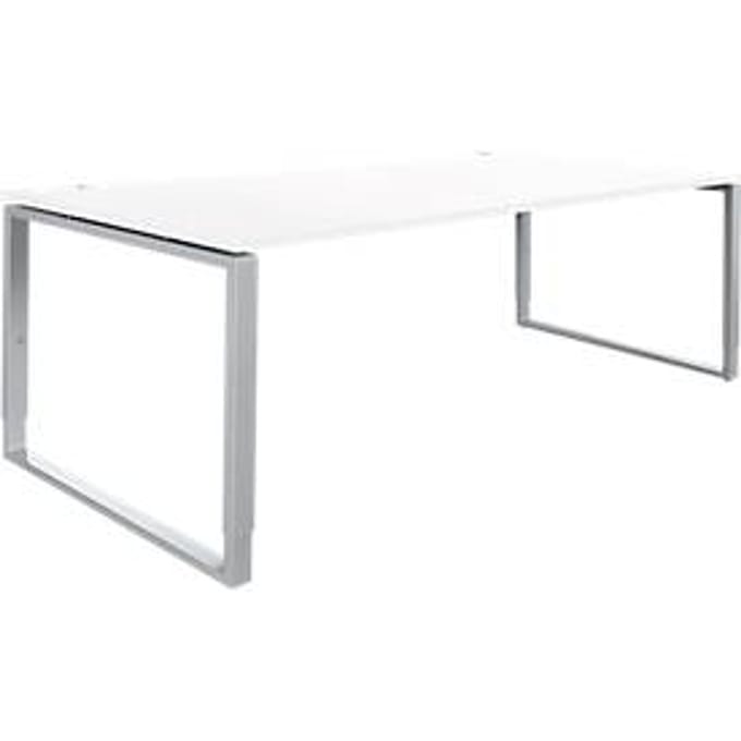 Schäfer Shop Genius bureau Modena Flex, in hoogte verstelbaar, rechthoekige vorm, beugelvoet, breedte 2000 mm, wit