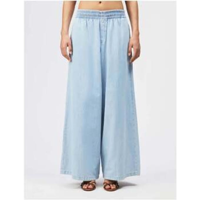 wide fit stoffen broek in denim-look model 'Ceiling'