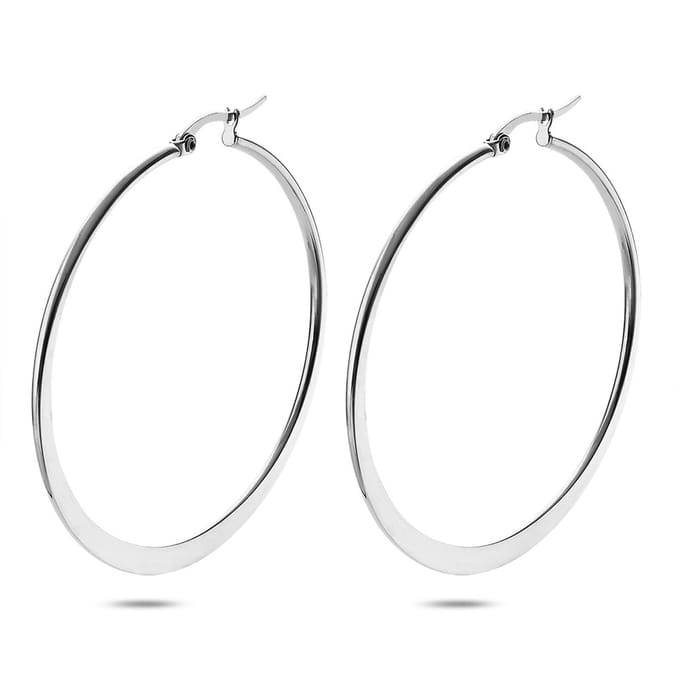 Twice As Nice Oorbellen in edelstaal, oorring 5 cm