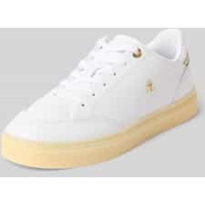 sneakers van echt leer met logodetails