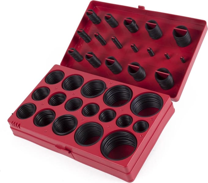 Hofftech Universele afdichtingsringen set - 419 delig - NBR rubber - Diverse maten - In handige koffer