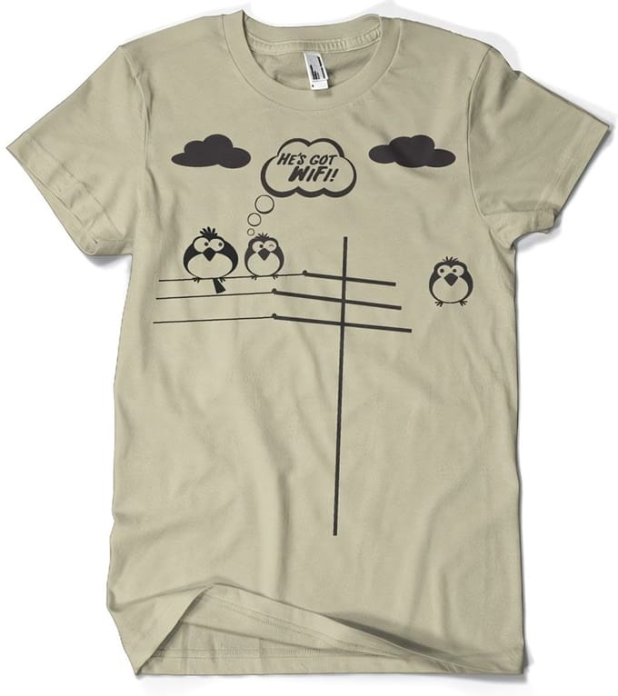 Hybris He's Got WiFi T-shirt kaki
