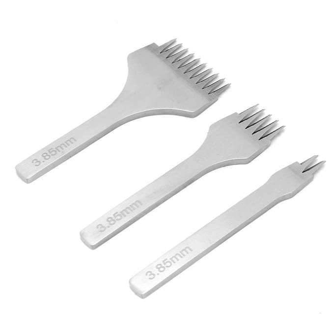 3 stuks Handwerk Leer PrO Steek 2.73.03.383.85mm Leer Beitel Gatpons Gereedschap(3,85 mm) white