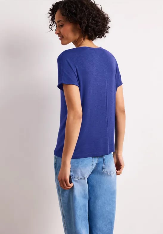 Shirt met korte mouwen en boothals