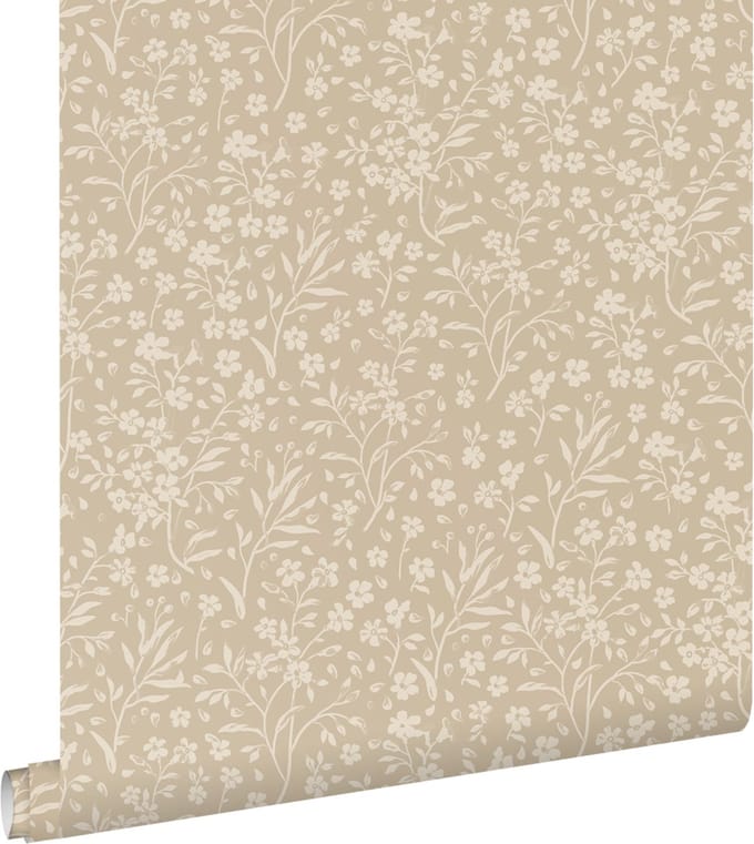 ESTAhome behang bloemetjes beige - 50 x 900 cm - 131995