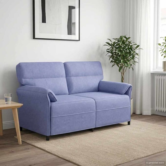 vidaXL - Bank - 100% - polyester - metalen - frame - MDF, - Multiplex