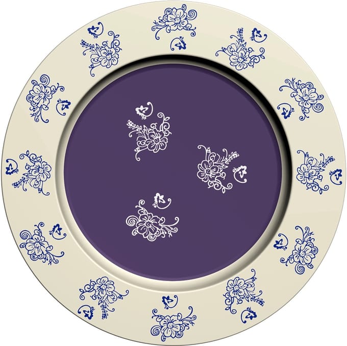 Lavandoux - Onderbord - Ø33 cm - Metaal - Floral Lace Blue - Set van 2
