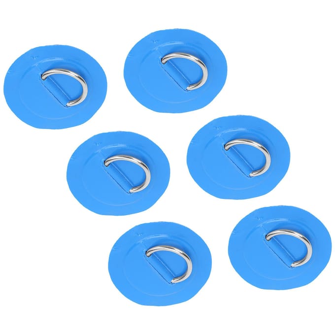 6 Stuks PVC D-ring Patch Elastisch Touw Set Roestvrijstalen D-ring Patch Bungee Koord Set Blauw gray