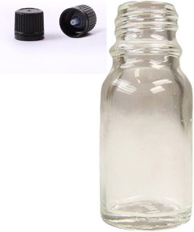 Glazen Druppelflesjes Met Druppeldop 10ml - Transparant - 5 Stuks - Druppeldop - Druppelaar - Aromatherapie