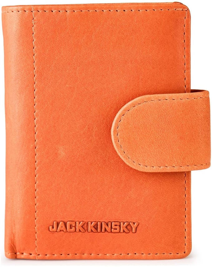 Jack Kinsky Aruba Portemonnee RFID-bescherming Leer 7.5 cm - Jongens - Staand formaat - orange