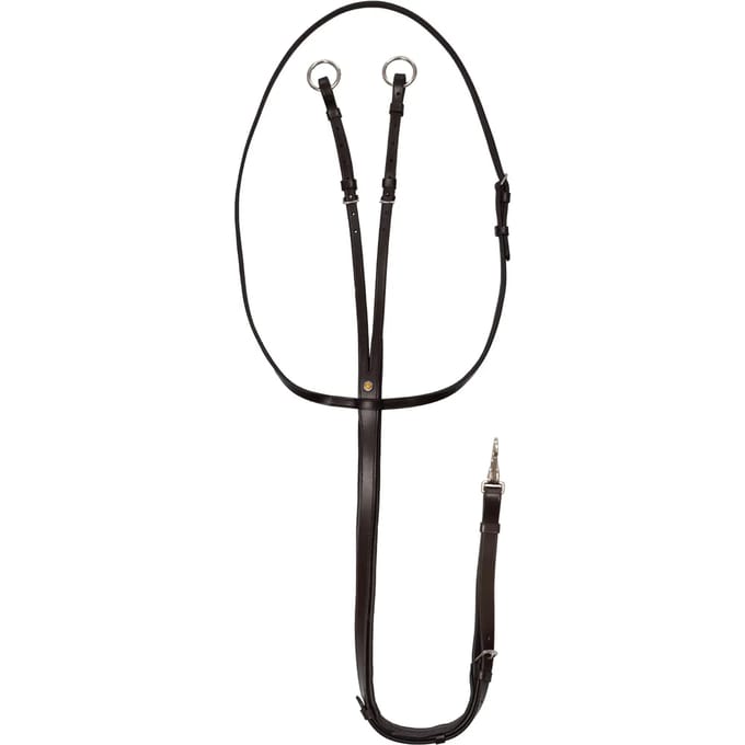 Leren martingale voor paard Equestro Silver Fitting