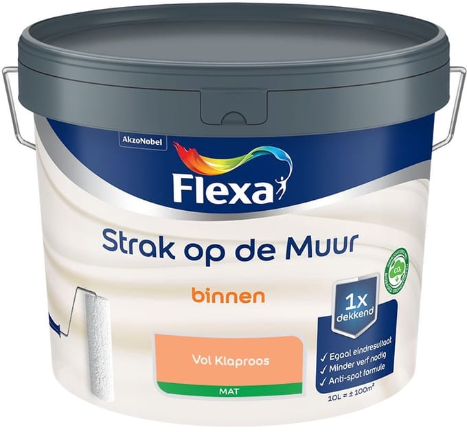 Flexa - Strak Op De Muur Binnen Mat - Vol Klaproos - Mengverf - 10 L