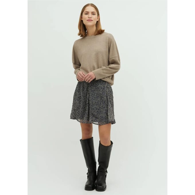 Donkerblauw bloemenprint korte rok Ditte - mbyM