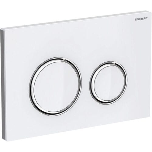 Geberit Sigma50 bedieningsplaat - 2-toets spoeling - rond - chroom/glas wit
