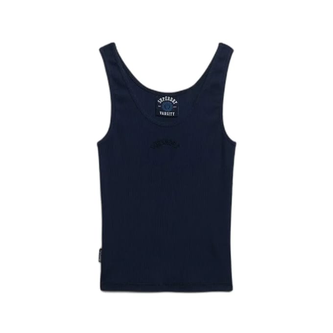 Superdry Essential Logo Scoop Mouwloos T-shirt Blauw M Vrouw