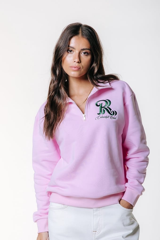 Colourful Rebel Logo Embro Zip Sweat- M