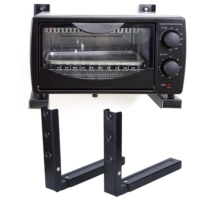 Metalen telescopische en verstelbare houder voor magnetron aan de muur?Gemonteerde beugel accessoirekits black