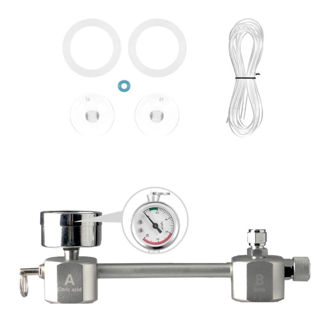 Aquarium DIY CO2-generatorsysteemkit CO2-generatorsysteem met magneetventiel Check Valve-EU PLUG gray
