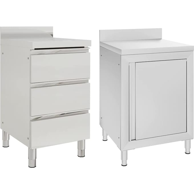 vidaXL - Commerciële - Keukenkasten - 2 - st. - Roestvrij - Staal