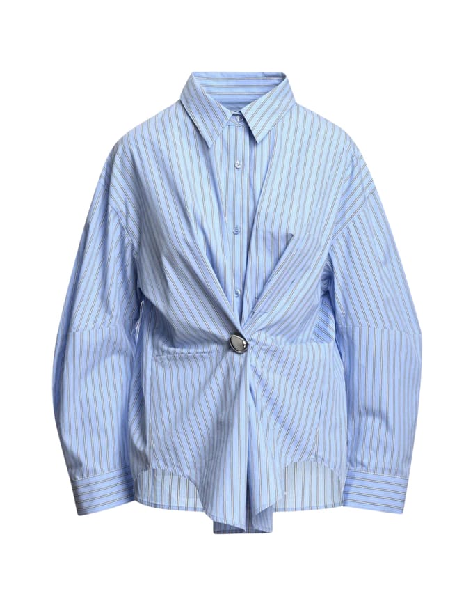Essentiel Antwerp Oversized Shirt Blouses Lichtblauw Kreative