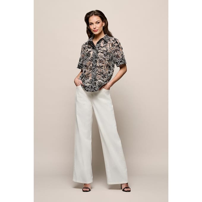 Livia Denim Broek Off White