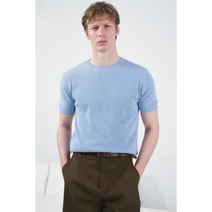 Heren Katoenen Crew Neck T-Shirt