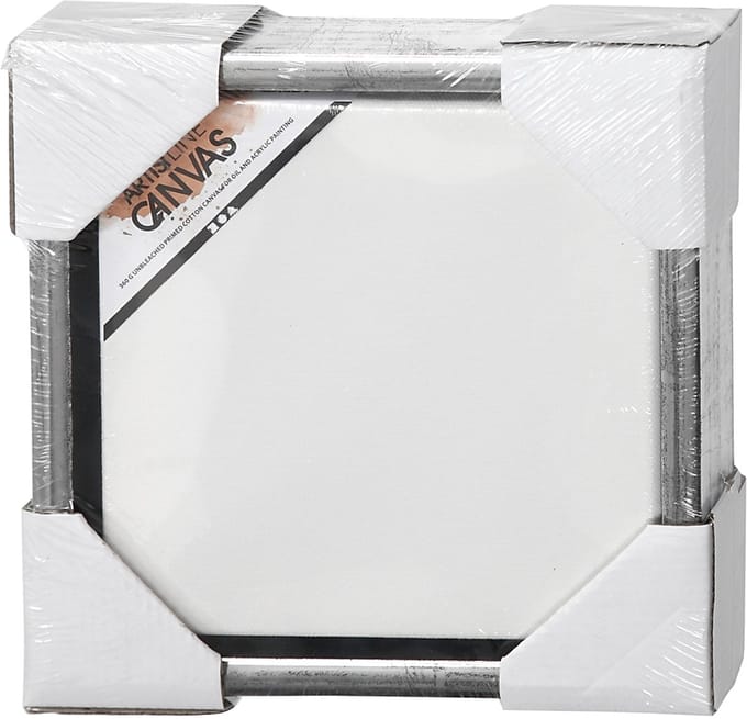Canvas met lijst, afm 20x20 cm, 360 gr, antiek zilver, wit, 1 stuk