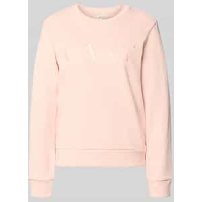 sweatshirt met labelstitching en ronde hals