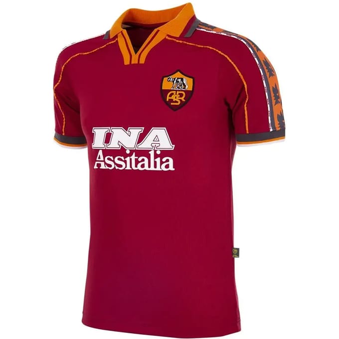 COPA - AS Roma 1998/99 Retro Voetbalshirt - Heren - Rood - L