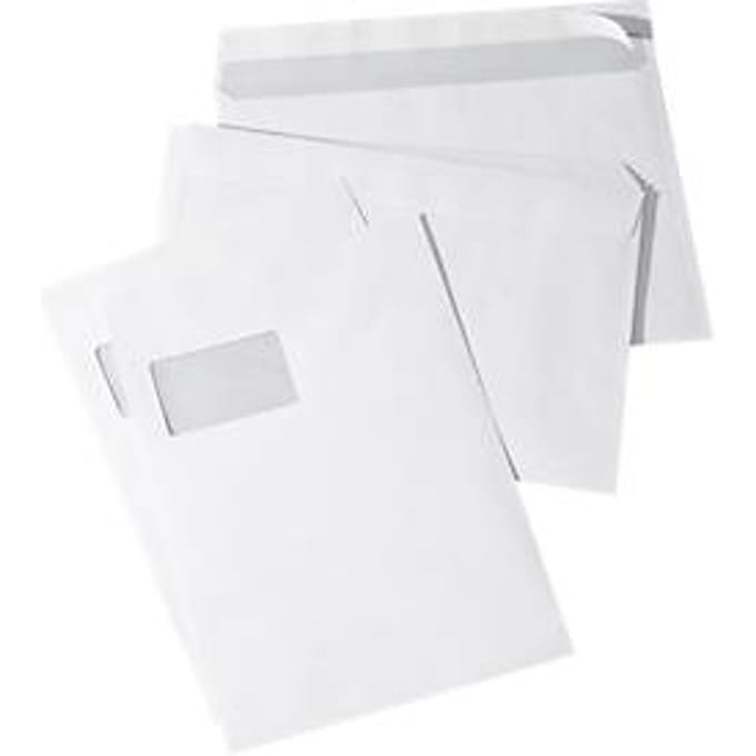 Enveloppen, C4, met venster, klevend, 250 stuks