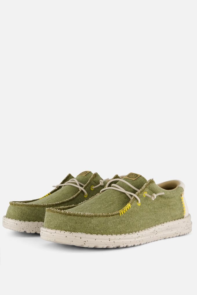 HEYDUDE Wally Coastline Jute Instappers groen - Maat 45