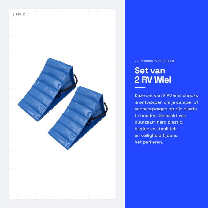 Dailygoods - Set van 2 RV Wiel Chocks voor Camper en Aanhangwagen